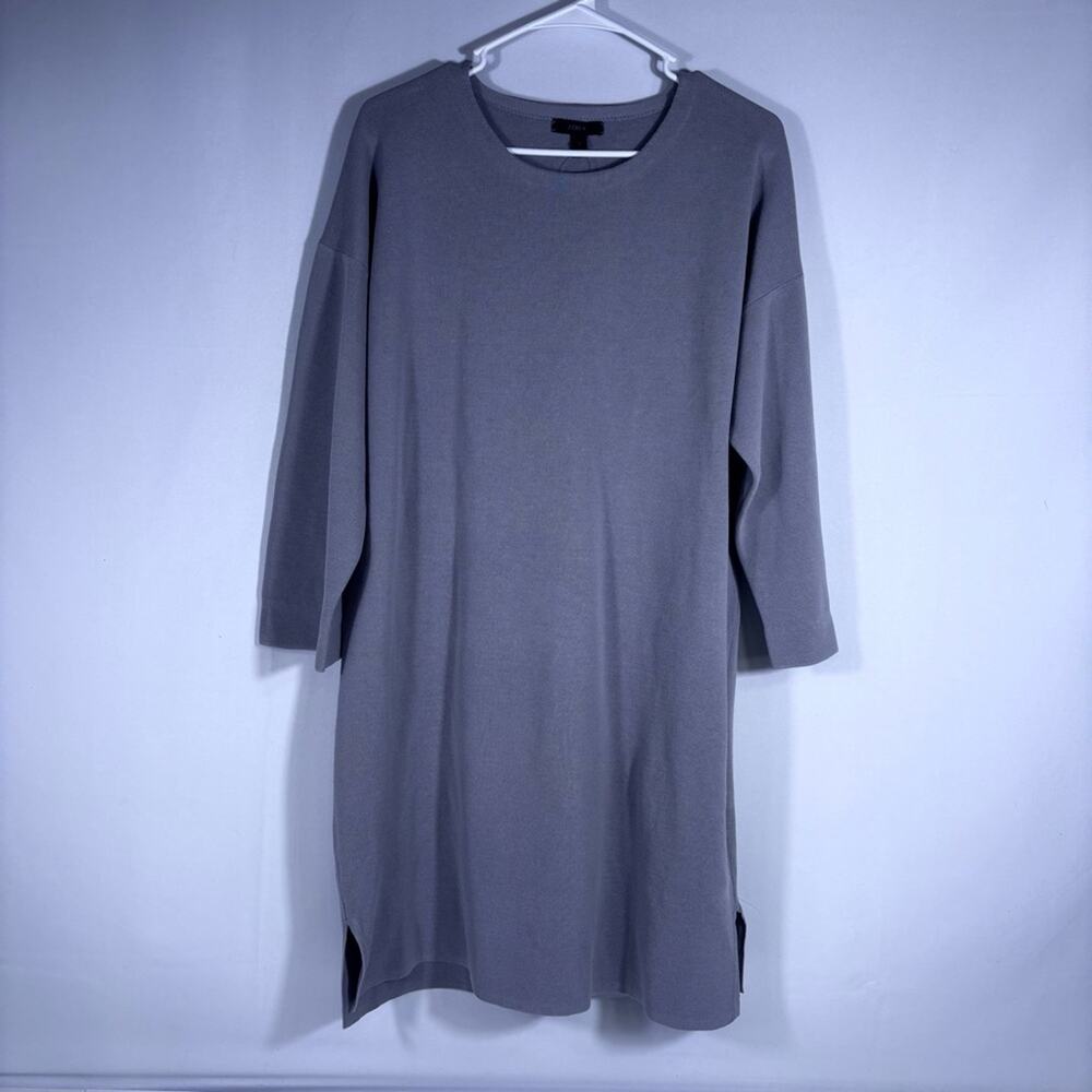 NWT J. Crew Grey Knit Shift Dress Size Large 1081